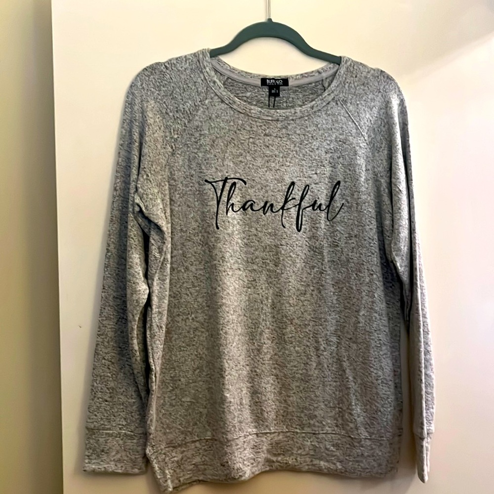 Buffalo David Bitton NWT Woman’s Light Gray Thankful Sweater -Plenty of Sizes!